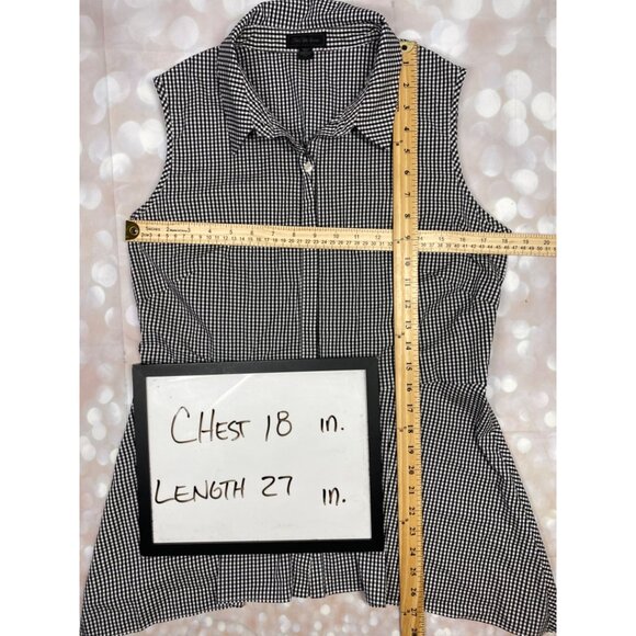 Saks Fifth Avenue Womens Large Gingham Sleeveless Button Front Tunic - Picture 6 of 8
